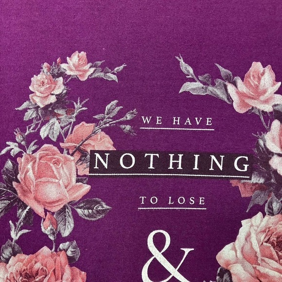 WE Have Nothing to Lose & A World to See Purple Statement T-Shirt Women's Size M - Picture 9 of 15